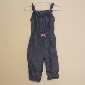 Carter's Charcoal Jumpsuit with Pink Accent